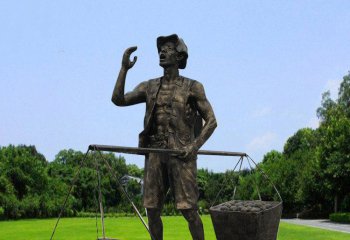体验渔翁铜雕，定制公园人物捕鱼艺术