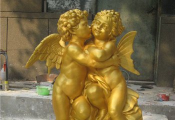 天使雕塑-景点景观摆放小天使玻璃钢仿铜人物雕塑