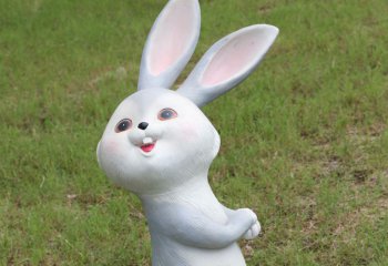 兔子雕塑-幼儿园一只可爱的卡通玻璃钢兔子雕塑