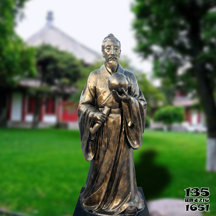 张衡塑像-中国东汉时期著名天文学家玻璃钢仿铜张衡雕塑