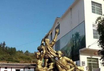 战士雕塑-校园创意不锈钢仿真人物景观战士雕塑