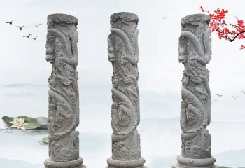 大理石龙柱雕塑-大理石盘龙柱公园龙浮雕石柱