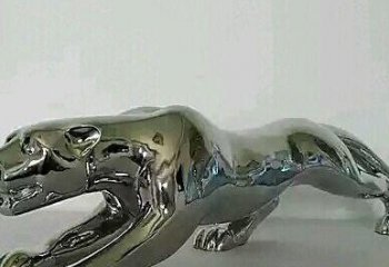 不锈钢抽象豹子-不锈钢抽象豹公园动物雕塑