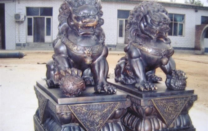 紫铜北京狮雕塑-紫铜北京狮雕塑门口铜雕狮子高清图片