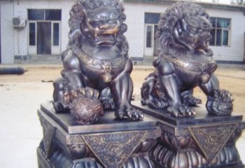 紫铜北京狮雕塑-紫铜北京狮雕塑门口铜雕狮子