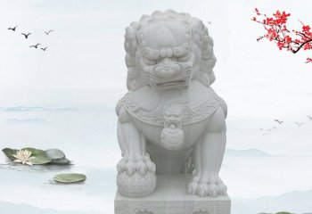 汉白玉狮子石雕-汉白玉狮子雕塑门口镇宅石狮子