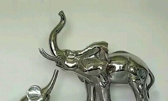 不锈钢母子大象雕塑-不锈钢母子大象雕塑公园不锈钢动物雕塑高清图片