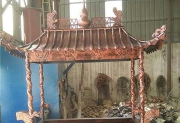 寺庙方形铜雕香炉-四足方形香炉铜雕寺庙香炉雕塑