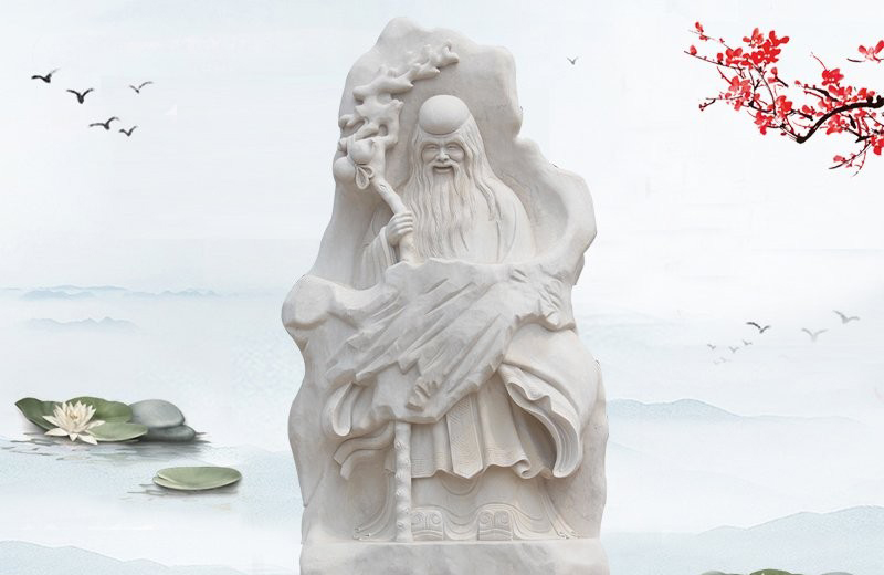 汉白玉老寿星石浮雕-汉白玉老寿星浮雕石浮雕神像高清图片