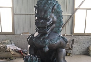 青铜踩球北京狮雕塑-青铜北京狮雕塑 门口故宫狮子铜雕