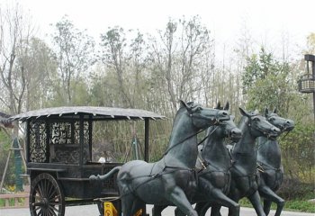 青铜古代马车雕塑-青铜古代马车雕塑 园林景观铜雕