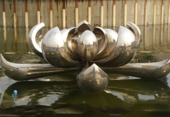 不锈钢莲花喷泉雕塑-不锈钢莲花喷泉雕塑 公园景观雕塑