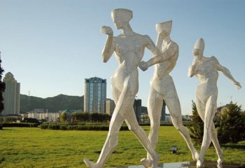 不锈钢抽象竞走人物雕塑-不锈钢竞走人物雕塑 公园运动人物雕塑