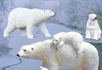玻璃钢仿真北极熊雕塑-玻璃钢仿真北极熊雕塑  公园动物雕塑