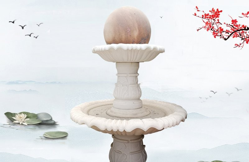 双层风水球石雕-双层风水球石雕 企业风水球喷泉石雕高清图片
