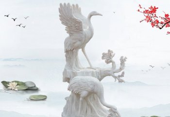 大理石仙鹤雕塑-大理石仙鹤雕塑 公园动物石雕