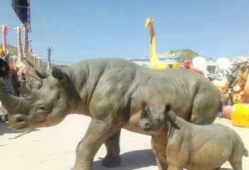玻璃钢仿真犀牛-玻璃钢仿真犀牛 公园动物雕塑