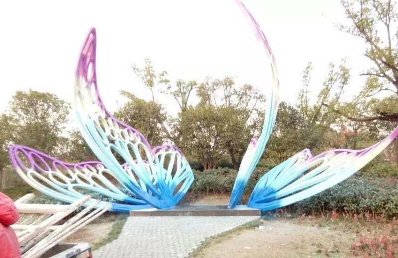 彩色不锈钢蝴蝶-彩色不锈钢蝴蝶雕塑 公园动物雕塑