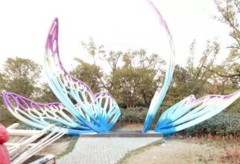 彩色不锈钢蝴蝶-彩色不锈钢蝴蝶雕塑 公园动物雕塑