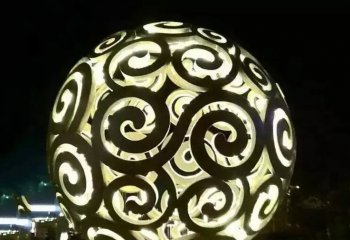 不锈钢镂空球雕塑-不锈钢发光镂空球 广场不锈钢雕塑