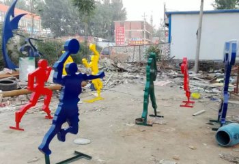 不锈钢抽象运动人物-不锈钢抽象运动人物雕塑 公园人物雕塑
