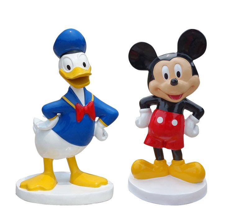 玻璃钢米老鼠和唐老鸭-玻璃钢米老鼠和唐老鸭雕塑 迪士尼卡通动物雕塑高清图片