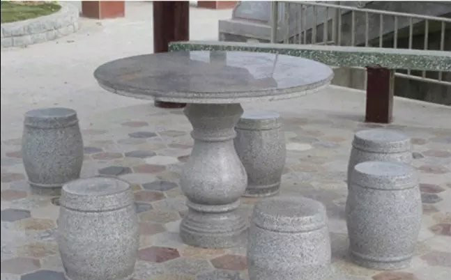 大理石桌凳-大理石圆桌凳 公园石雕桌凳高清图片