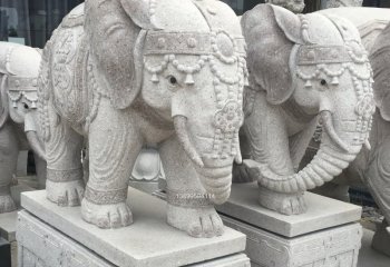 大理石门口大象雕塑-大理石大象雕塑 门口大象石雕