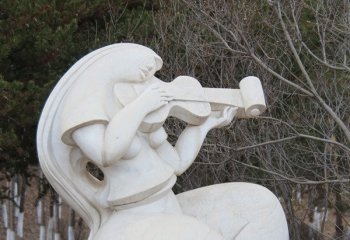 抽象拉小提琴人物石雕-拉小提琴的人物石雕 公园抽象人物雕塑