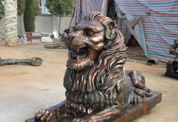 趴着的汇丰狮子铜雕-趴着的汇丰狮雕塑 西洋狮子铜雕