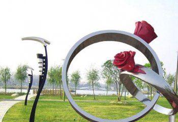 不锈钢玫瑰花戒指-不锈钢玫瑰花戒指 公园景观雕塑