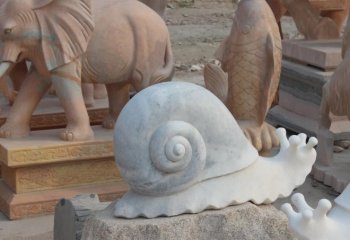 蜗牛石雕-蜗牛石雕 汉白玉蜗牛雕塑