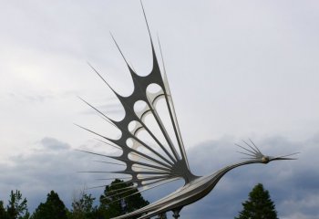 不锈钢抽象白鹭雕塑-不锈钢抽象白鹭 公园动物雕塑