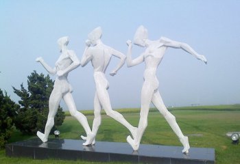 不锈钢竞走人物雕塑-抽象竞走人物雕塑