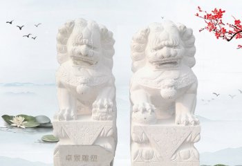 汉白玉北京狮-门口北京狮动物石雕