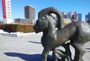 铜雕抽象羊-铜雕羊摆件