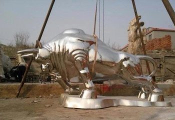不锈钢牛雕塑-不锈钢动物牛雕塑