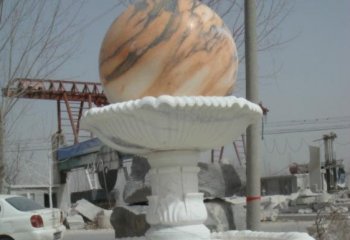 公园风水球石雕-石雕双层风水球