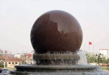 大型风水球喷泉石雕-广场风水球石雕