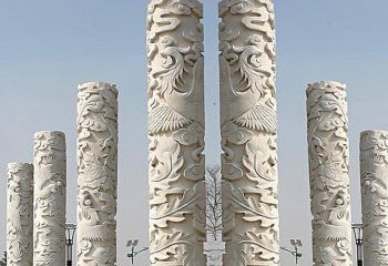 凤凰浮雕石柱-凤凰浮雕文化柱石雕