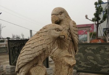 砂岩鹦鹉石雕-公园动物石雕鹦鹉