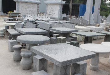 大理石方形桌凳-方形石桌凳