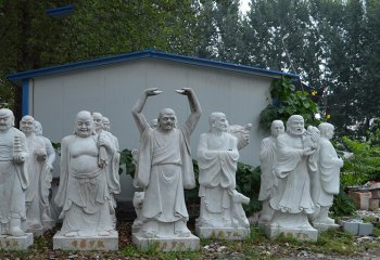 大理石十八罗汉雕塑-宗教庙宇佛像十八罗汉石雕