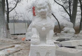 踩球北京狮石雕-传统踩球狮子石雕