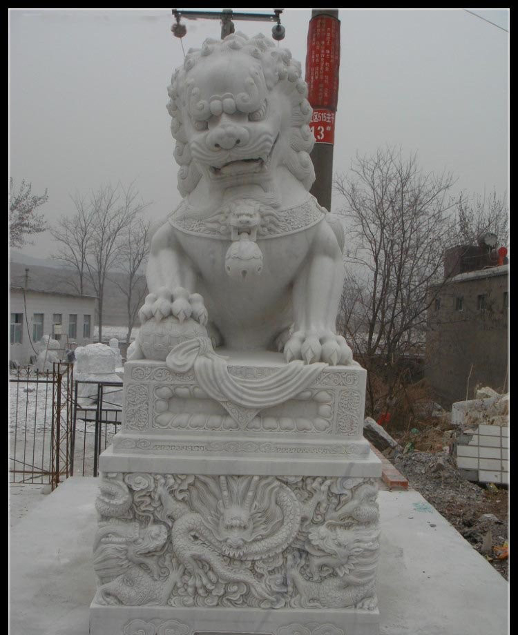 故宫狮子石雕-中式天安门故宫狮子高清图片