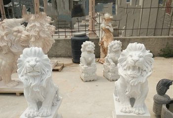 石雕欧式狮子-门口西方狮子欧式狮子石雕