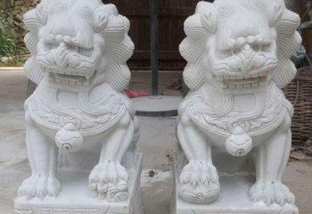 汉白玉古代狮子雕塑-古代狮子石雕