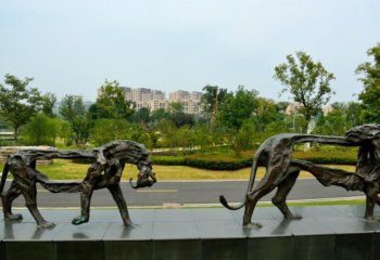 公园动物抽象狮子铜雕-公园动物抽象狮子铜雕