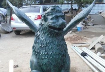 青铜西洋飞狮雕塑-欧式青铜飞狮雕塑