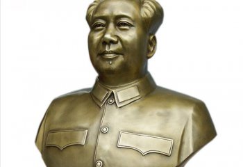 铸铜伟人毛主席半身像-铜雕伟人毛主席头像